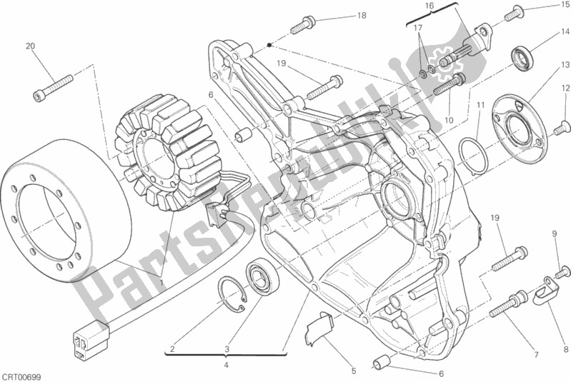 Toutes les pièces pour le Couvercle De Générateur du Ducati Scrambler Sixty2 Thailand USA 400 2017